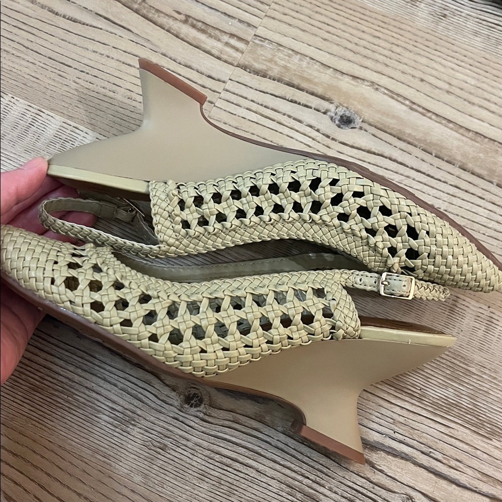 IMPO Women's Green Woven Slingback Flats - Picture 6 of 9